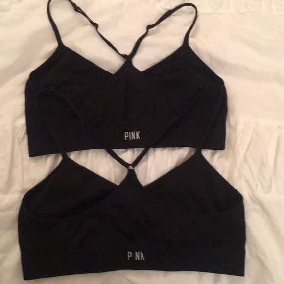 PINK Victoria's Secret Tops - VS PINK sport bra bundle of 2 for $14